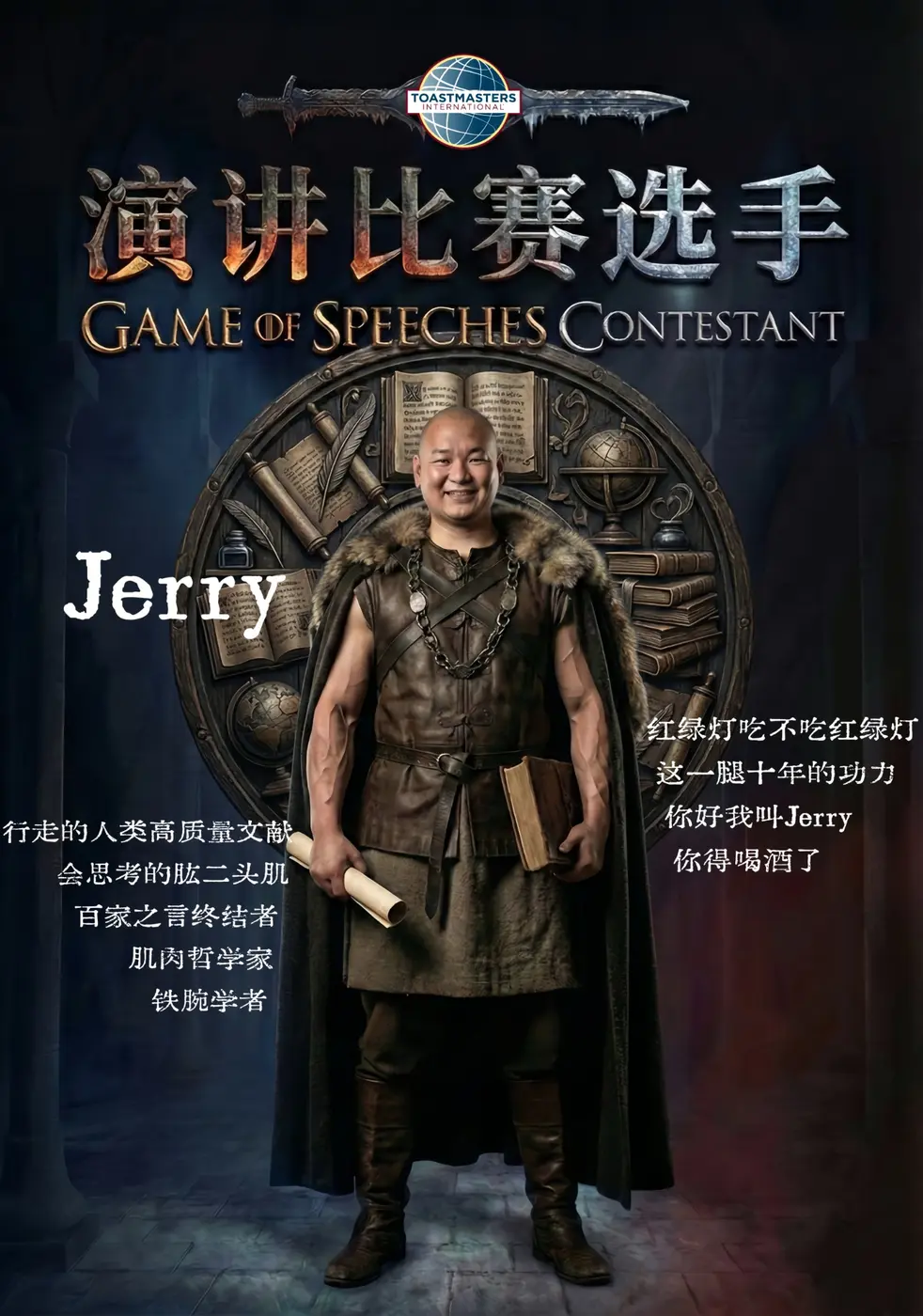 演讲比赛选手Jerry人物海报
