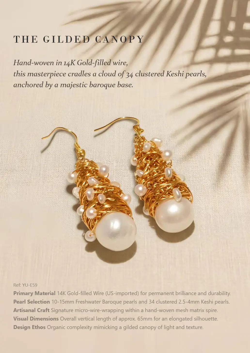 Yu Pearl 金线编织耳环单品页